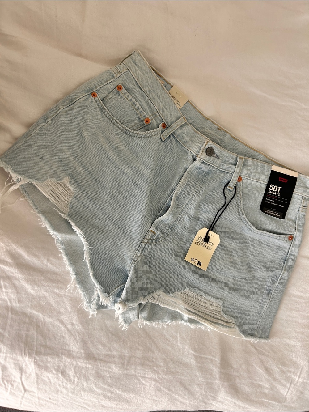 Levi's 501 Cutoff Light Wash Denim Shorts